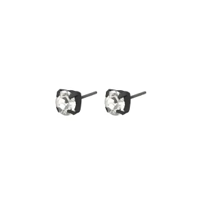 ORIGINAL crystal earstuds hematite color