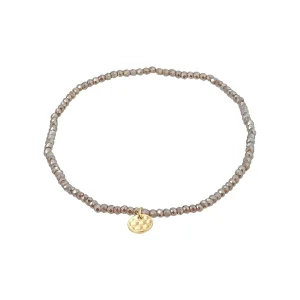 INDIE bracelet grey, gold-plated