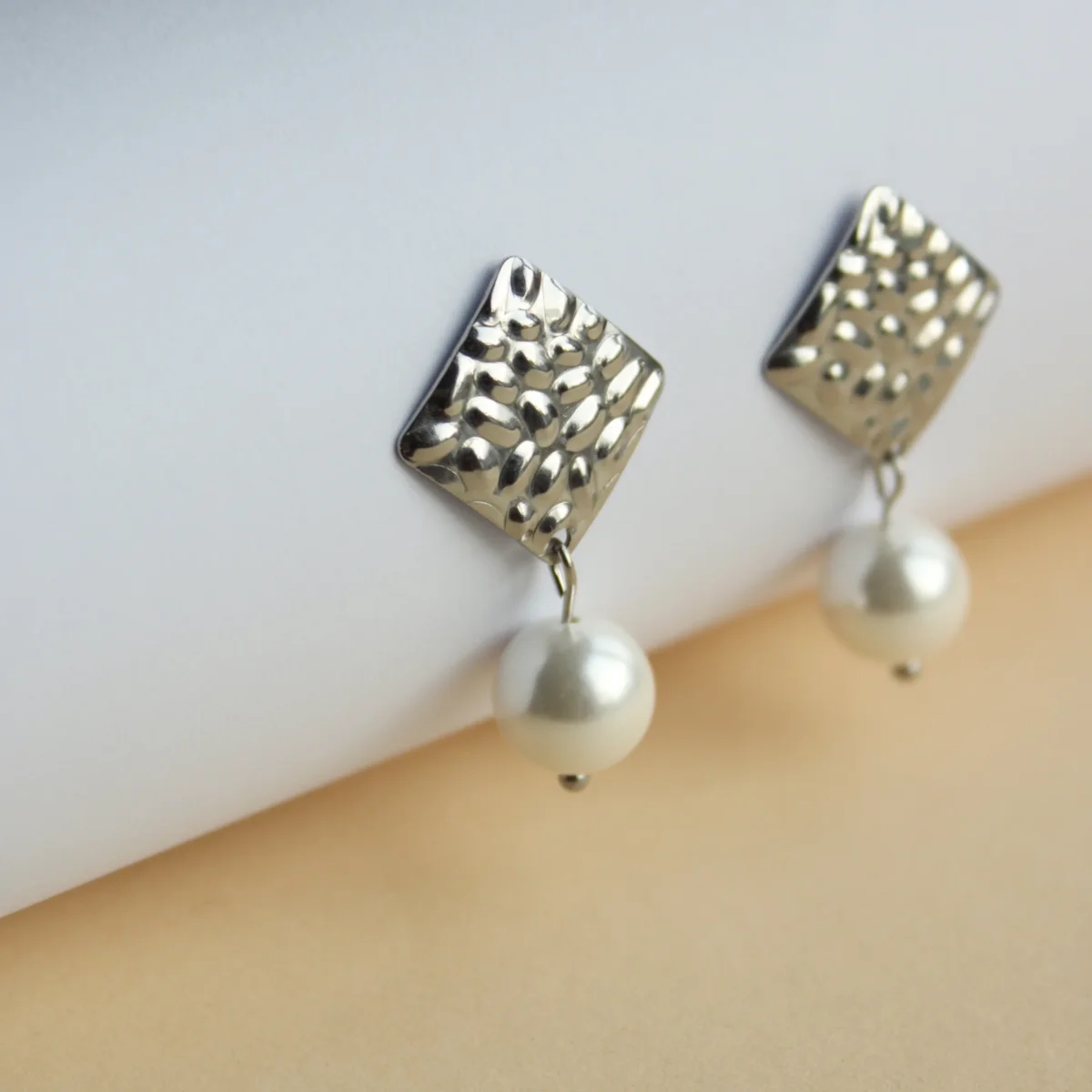 Ohrringe Silber mit Perle, Ohrstecker – Bild 4